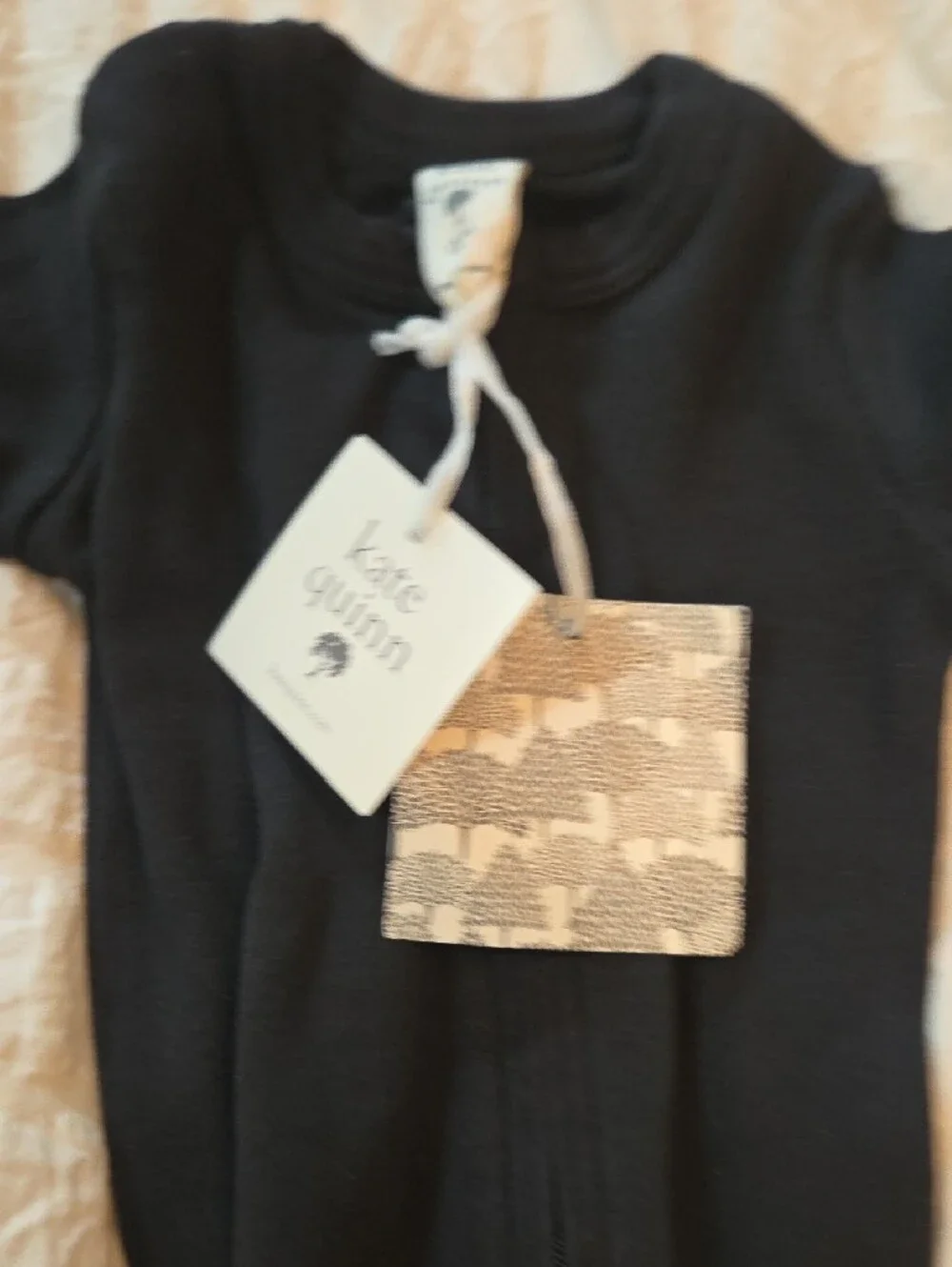 kate quinn Black Footed Baby One-Piece
